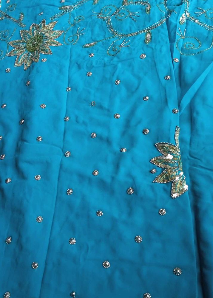 Embroidered Blue Saree