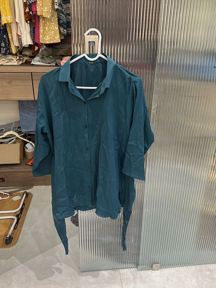 sea green co ord set with belt