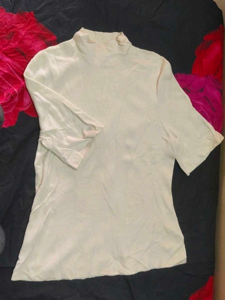 Vintage Cream Mock Neck Top