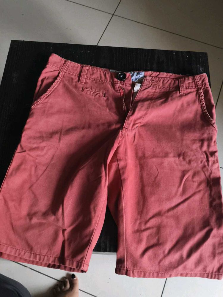 Reddish-Orange Unisex Shorts