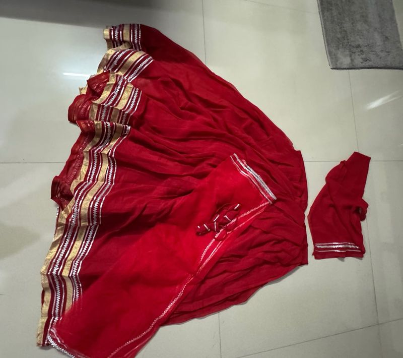 Red chaniya choli semi stitch