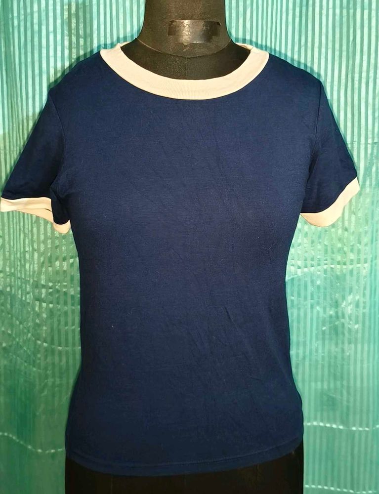 Navy &amp; White Trim Tee