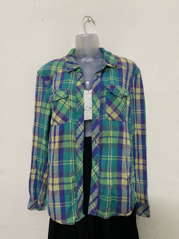 H&amp;M Plaid Oversized Shirt For Women