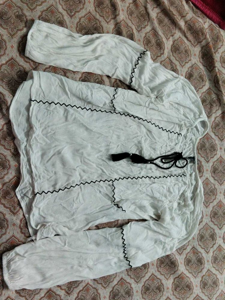 White Long Sleeve Top