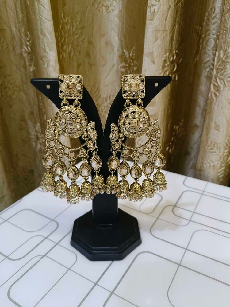 Elegant Gold-Tone Jhumka Earrings