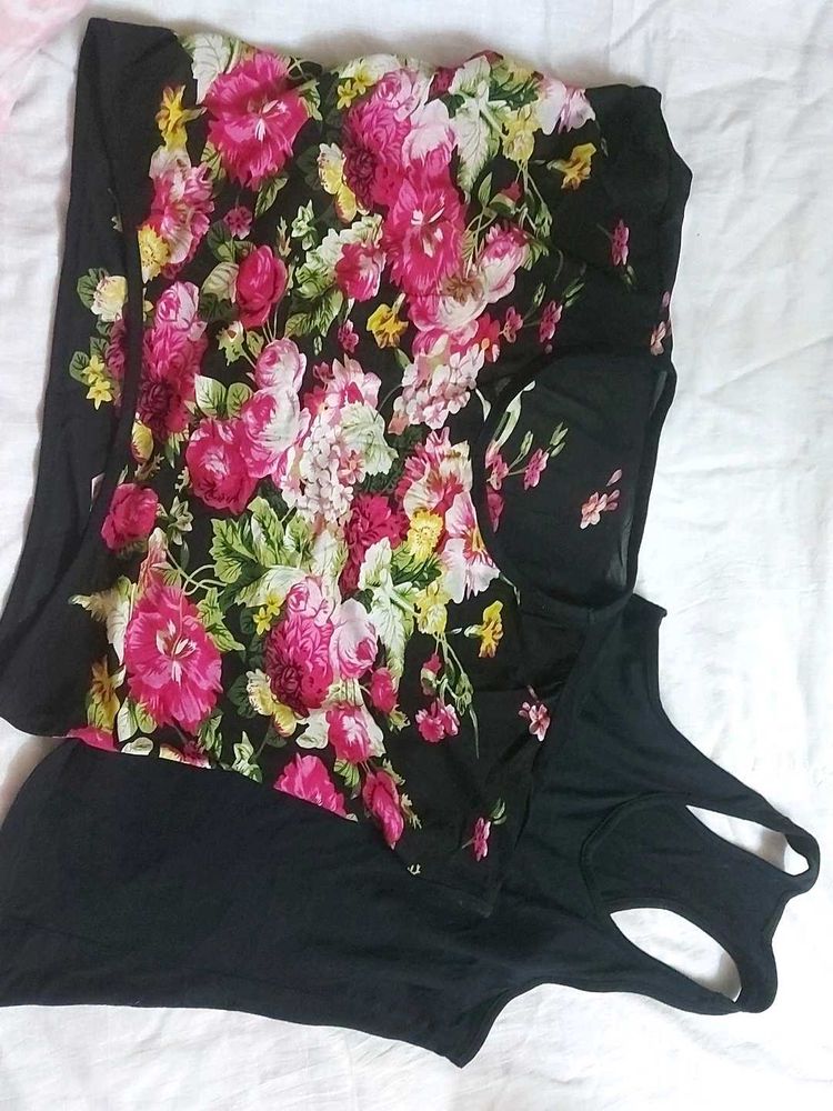 Floral Print Top 2 Piece