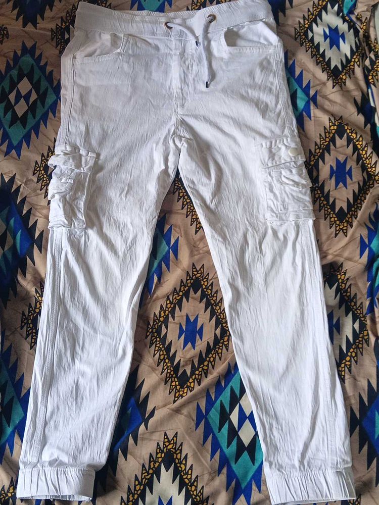 White Cargo Pants