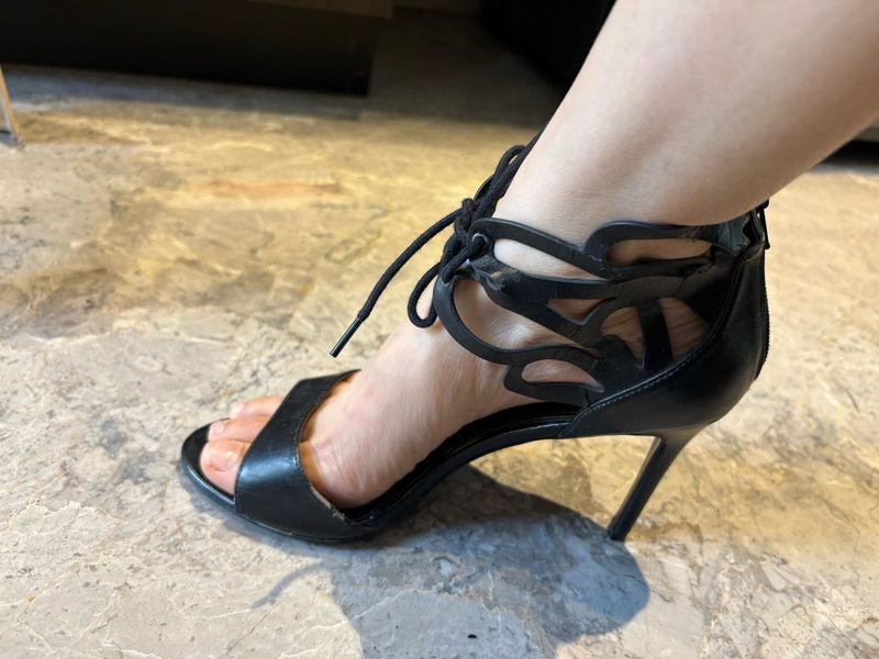 Black Lace-Up Heels