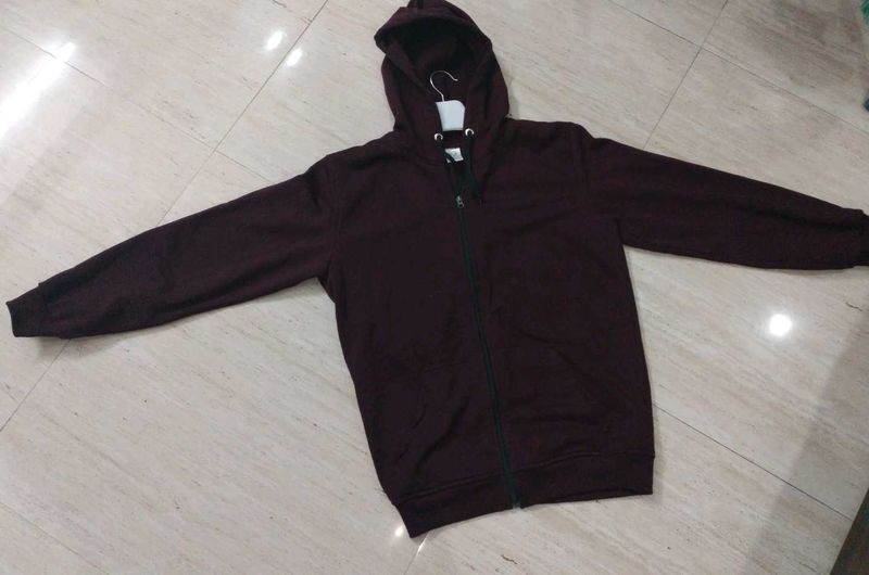 Burgundy Zip-Up Hoodie