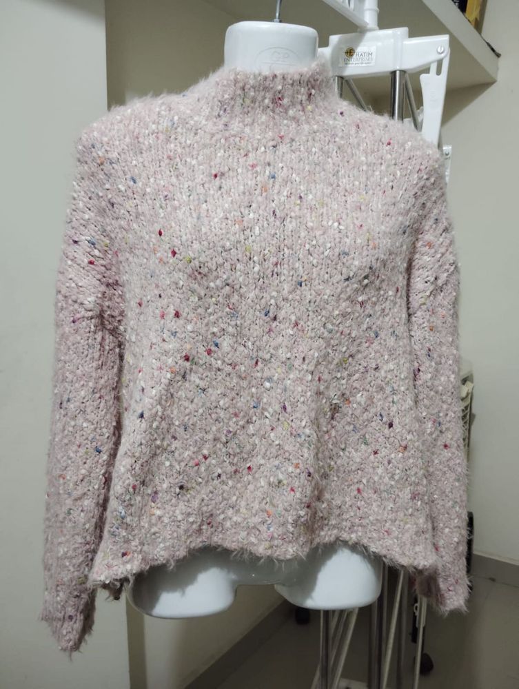 Pink Cozy Knit pullover Sweater