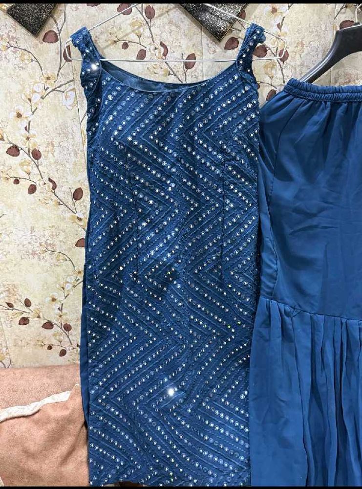 Padded sharara Sequin Embellished Party Dress