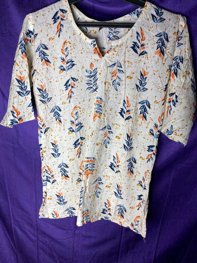 Floral Print Short Kurti