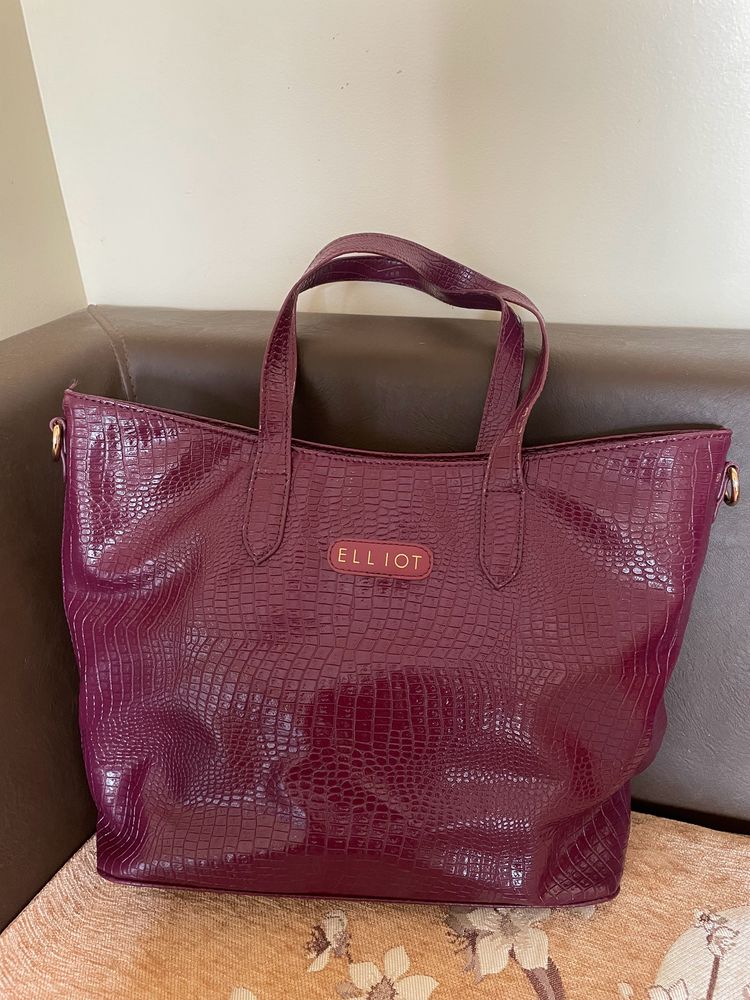 Elliot Purple Croc Tote Bag