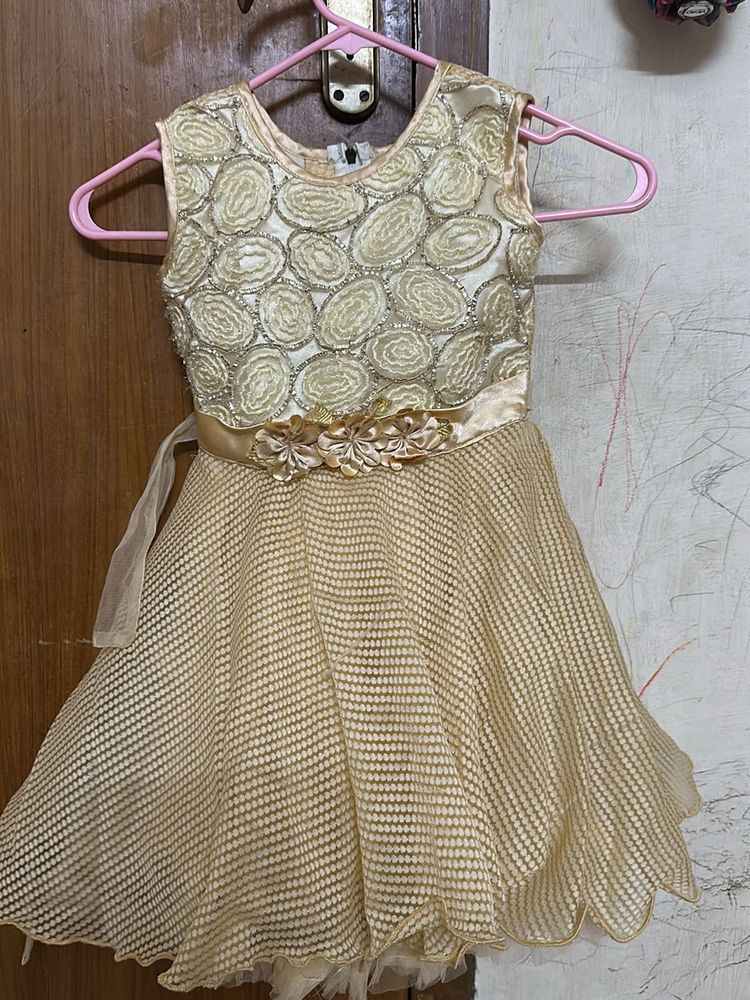Beige Girls Frock