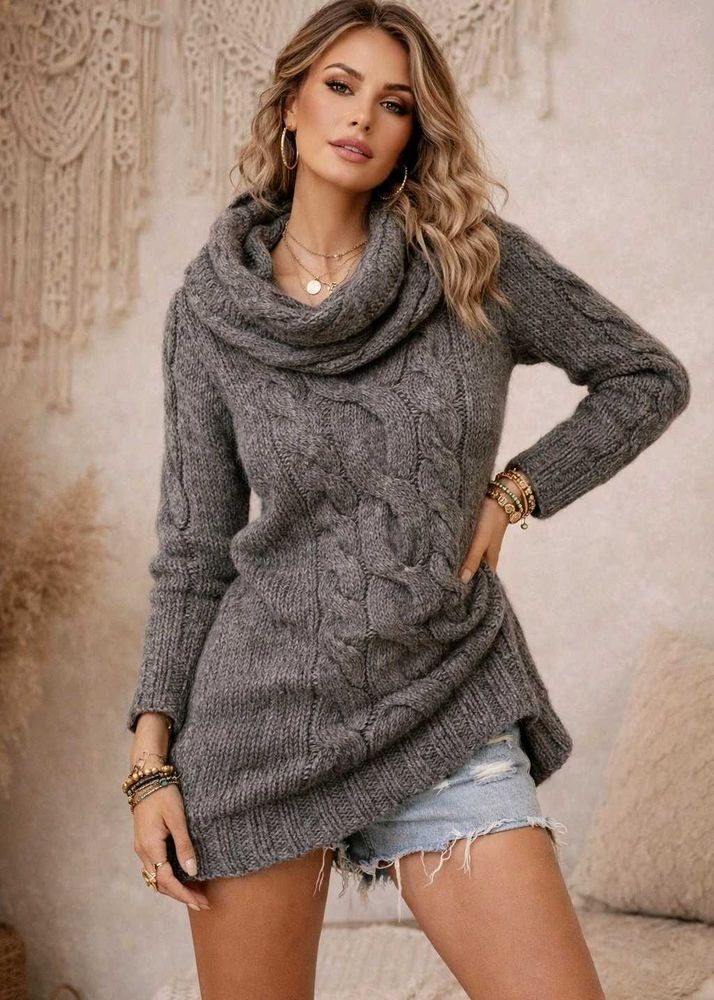 🎁Buy1 Get1 Free Original H&amp;M Gray Cable Sweater