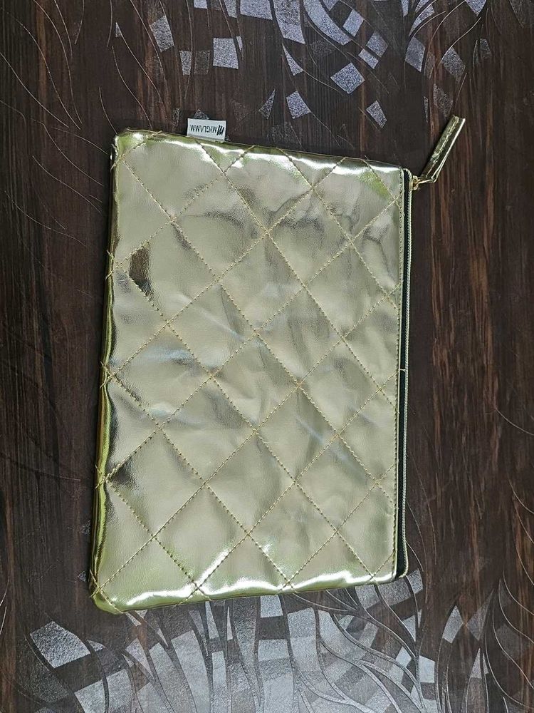 Quilted Gold Pouch
