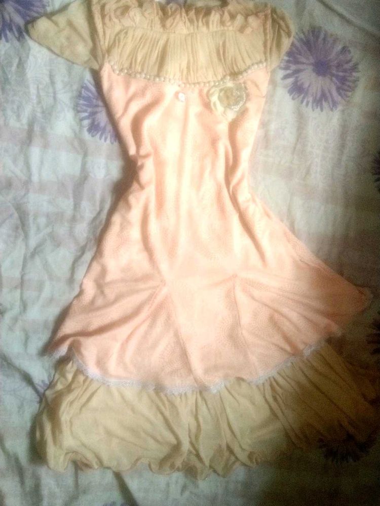 Vintage Peach &amp; Cream Dress