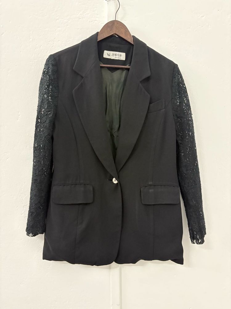 Lace Sleeve Blazer