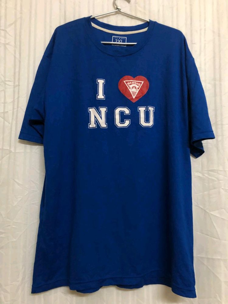 I Love NCU Blue Short Sleeve T Shirt