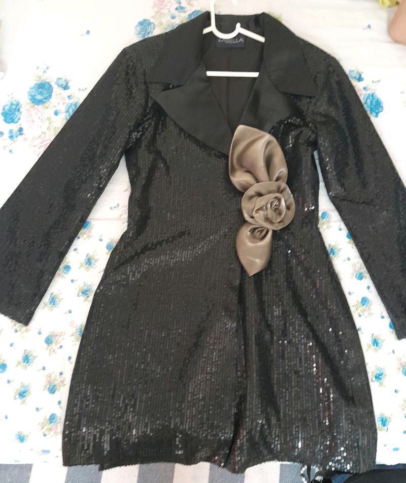 ZABELLA Black Sequin Blazer Cum Dress NEW YEAR