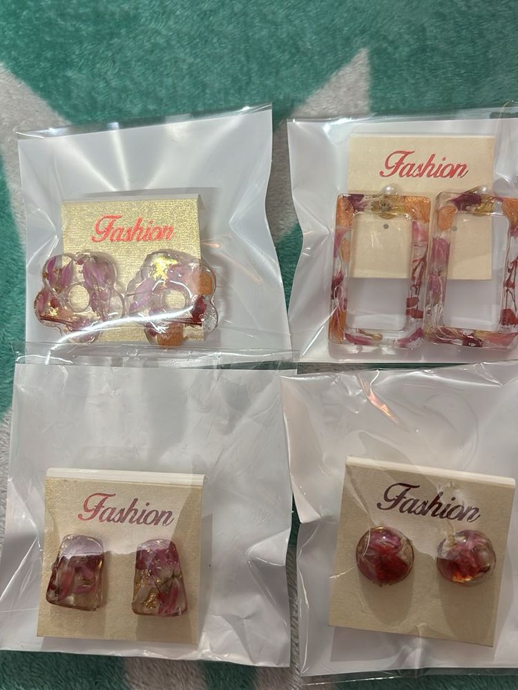 Set of 4 Resin Earrings