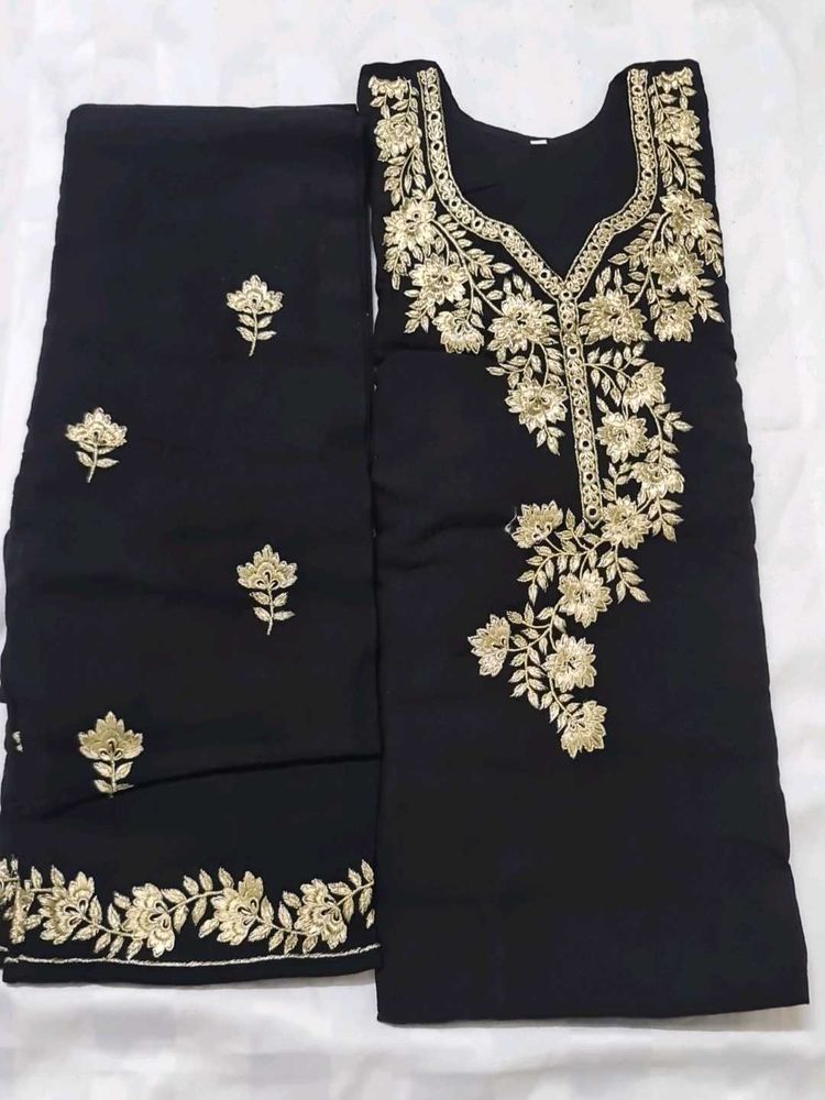 Elegant Black Embroidered Kurta Set
