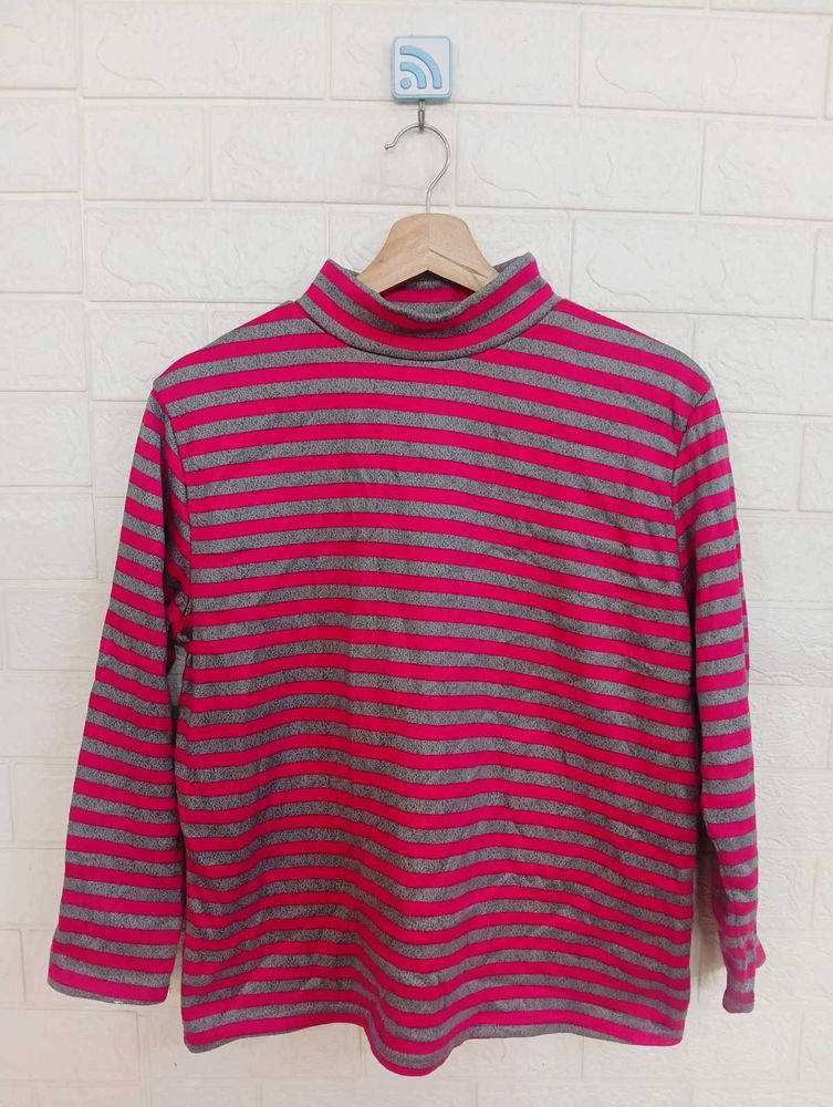 Striped Turtleneck Top