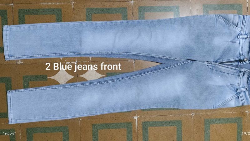 Blue And Black Denim Jeans