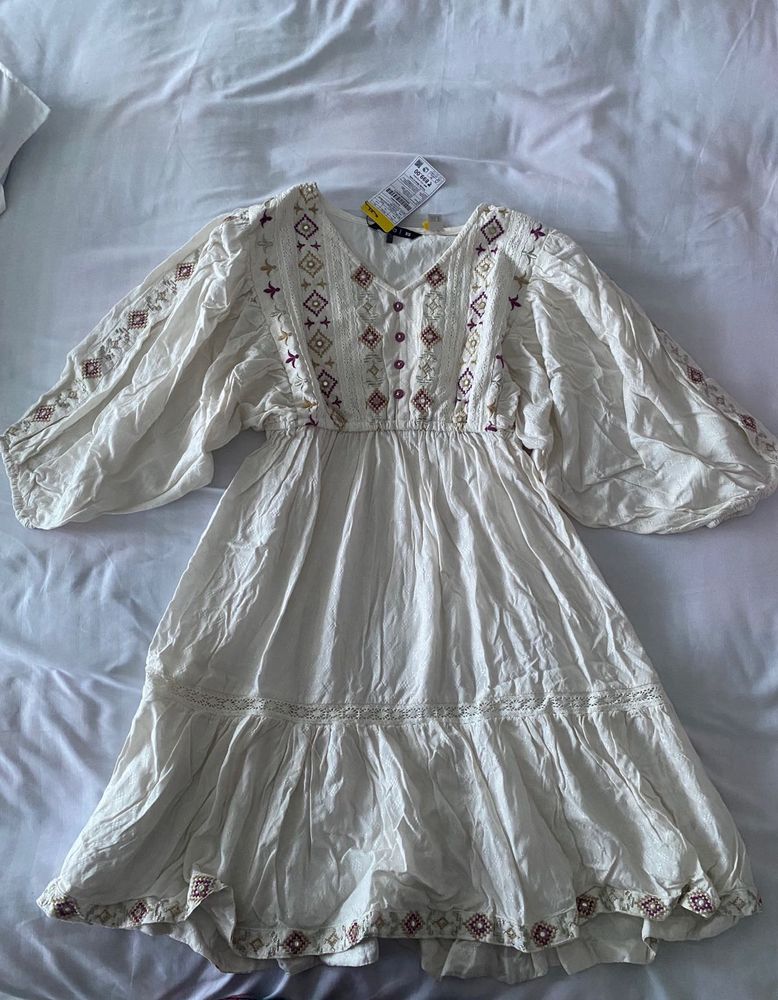 White Embroidered Dress