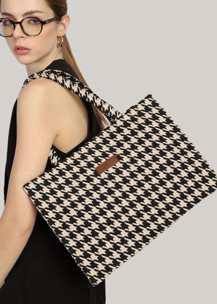 Mini West Geometric Printed Bucket Tote Bag
