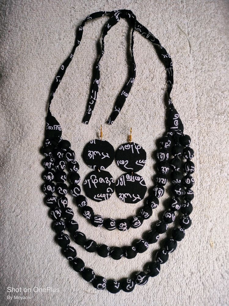 New B&amp;w layered necklace