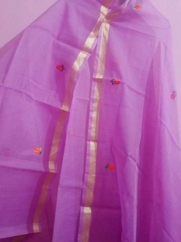 Lavender Embroidered Dupatta