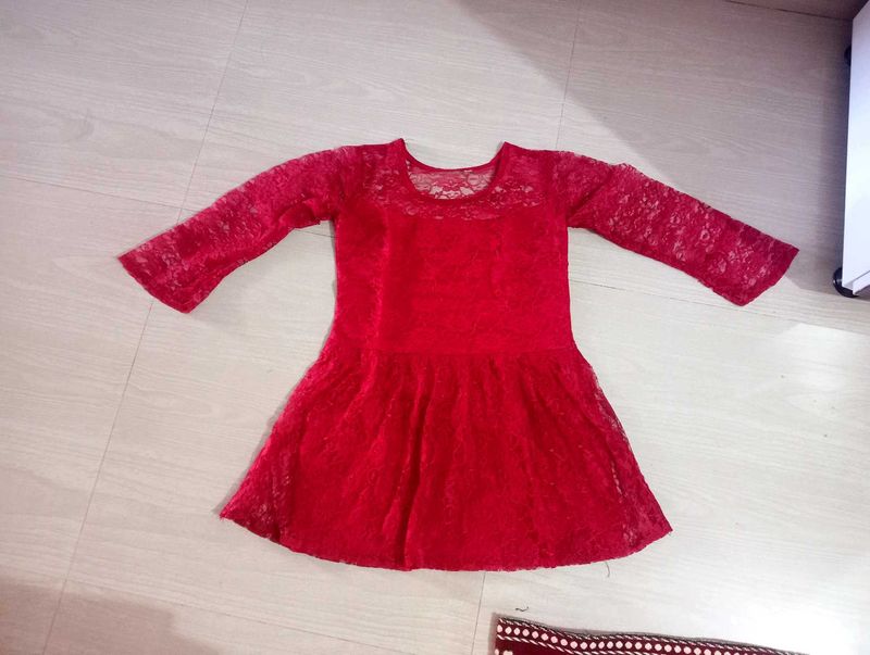 Summer Special New Maroon Net Tunic