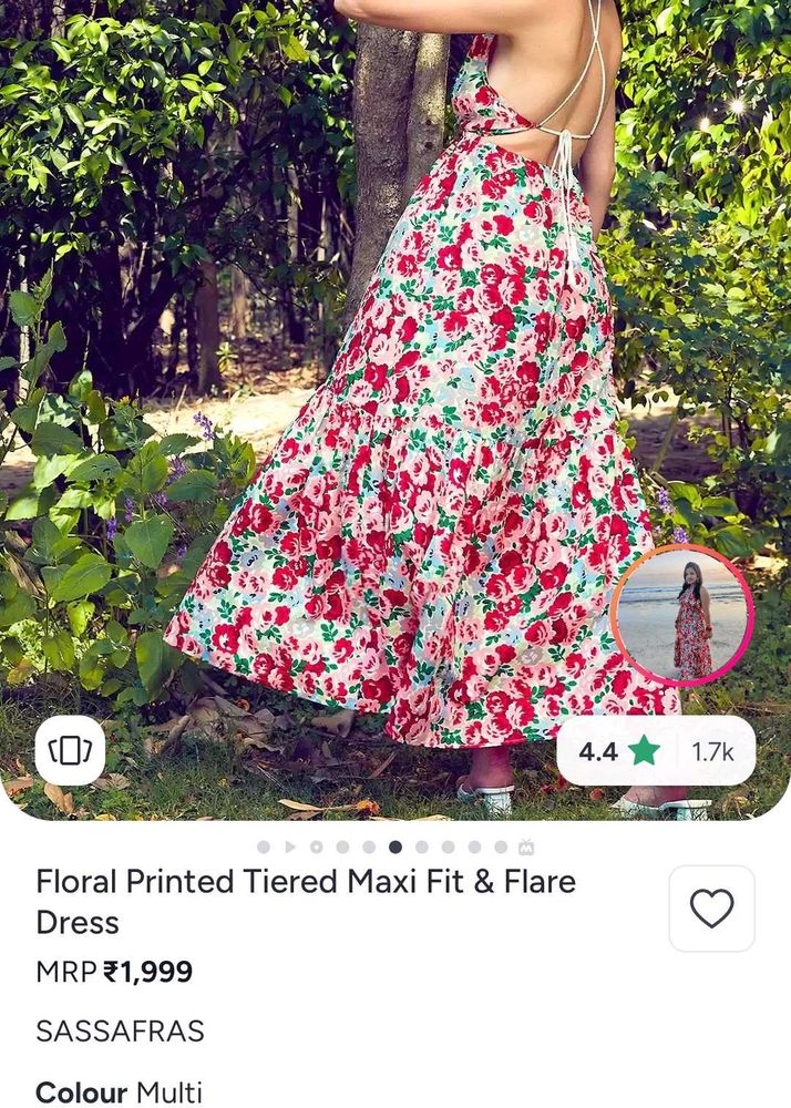 Sassafras Floral Printed Tiered Maxi &amp; Fit Dresses