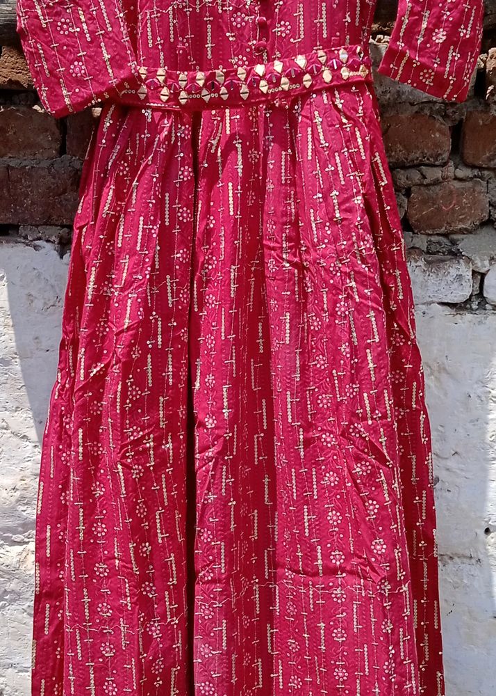 Party Wear Gown With Belt