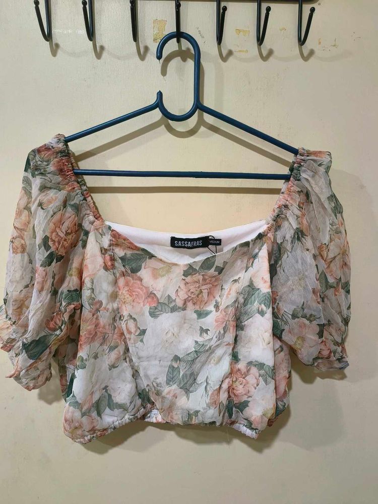 Sassafras Floral Crop Top