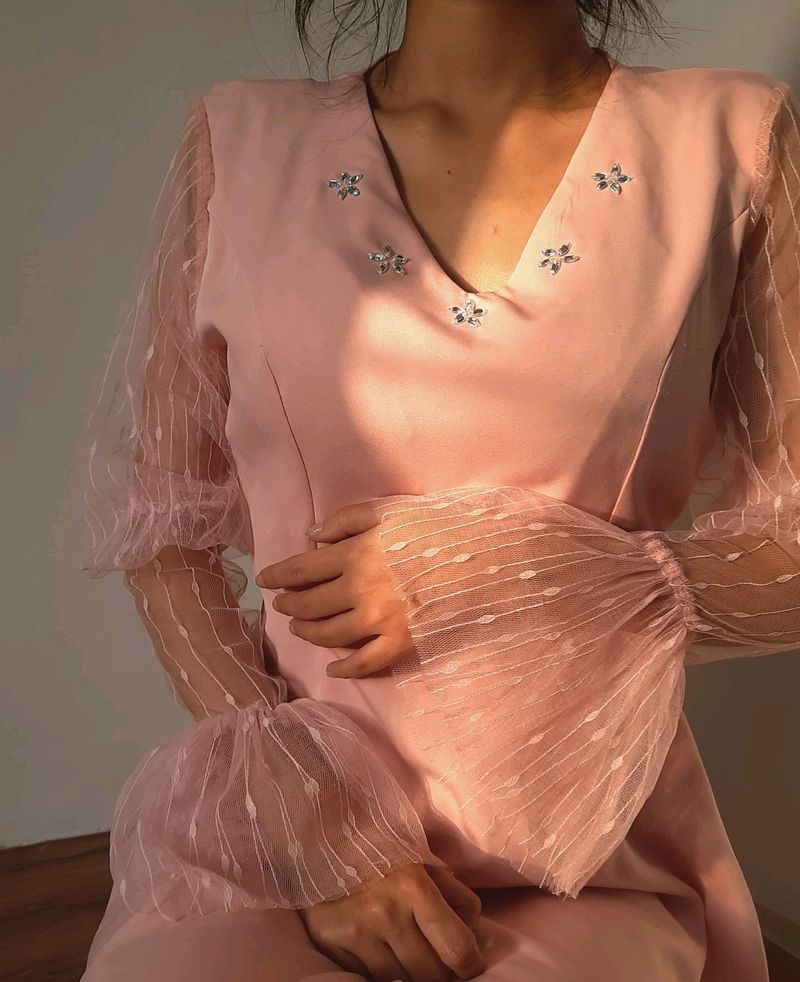 SHEIN Combo Pink Dress &amp; Shrug
