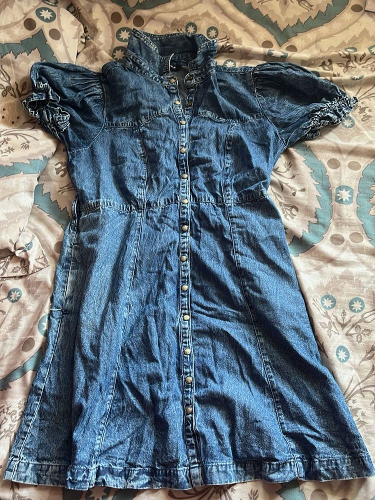 Denim Puff Sleeve Dress