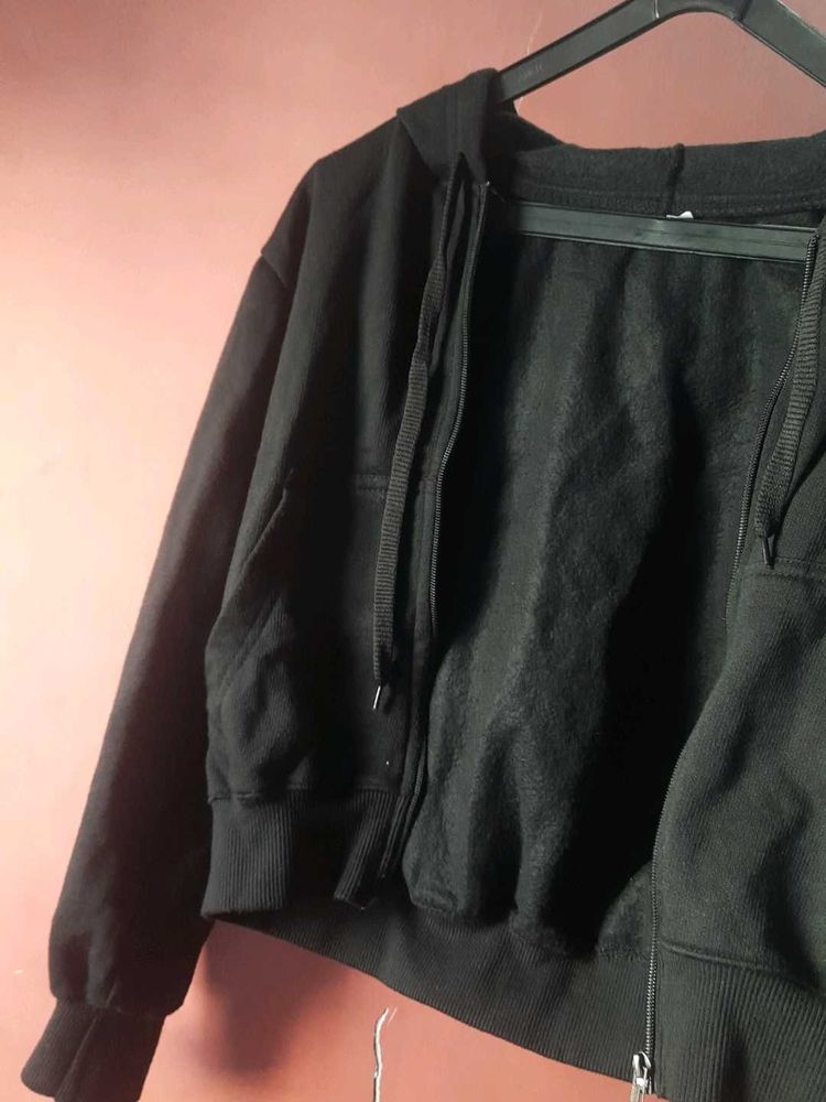Black Zip-Up Hoodie
