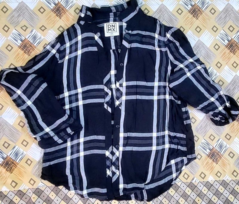 DNMX stylish black Plaid Shirt