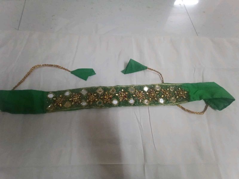 Green Embellished Belt