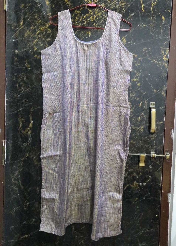 Sleeveless Jute Kurta