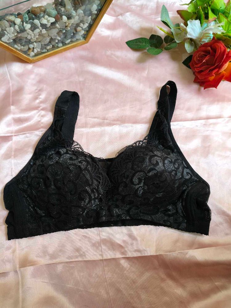 Elegant Black Lace Bra