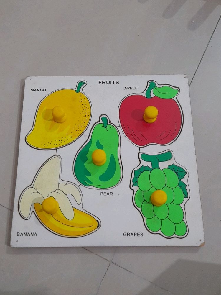 Little Genius Wooden Fruits Matching EducationalTo