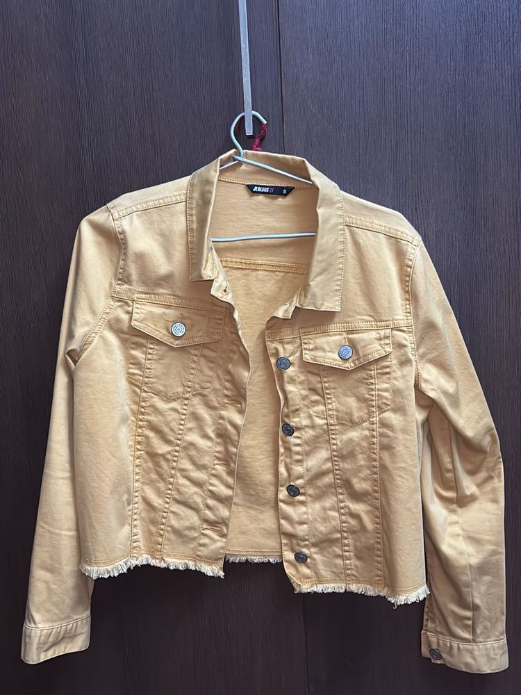 Mustard Denim Jacket crop
