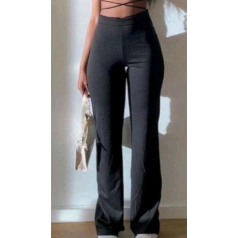 Urbanic Black Bell Bottom With Tie Up Laces