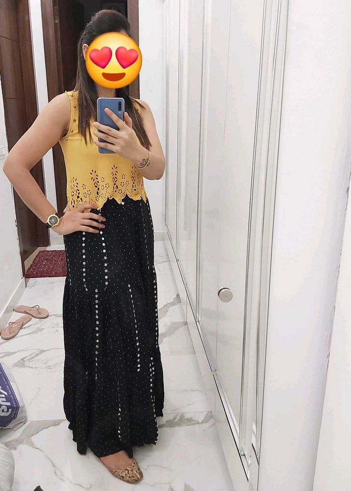 Sequinned Ethnic Skirt Set