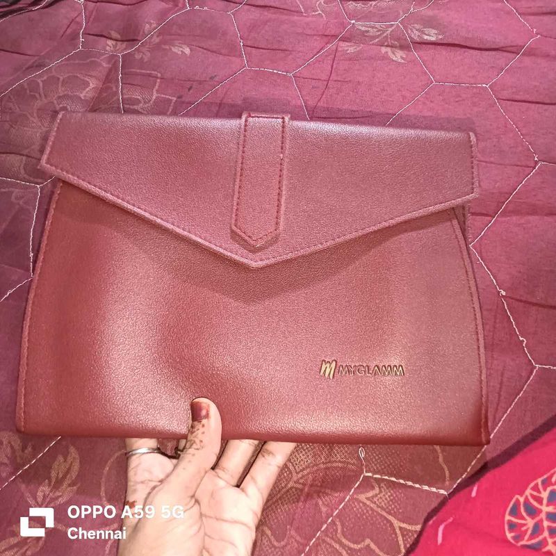MyGlamm Maroon Clutch