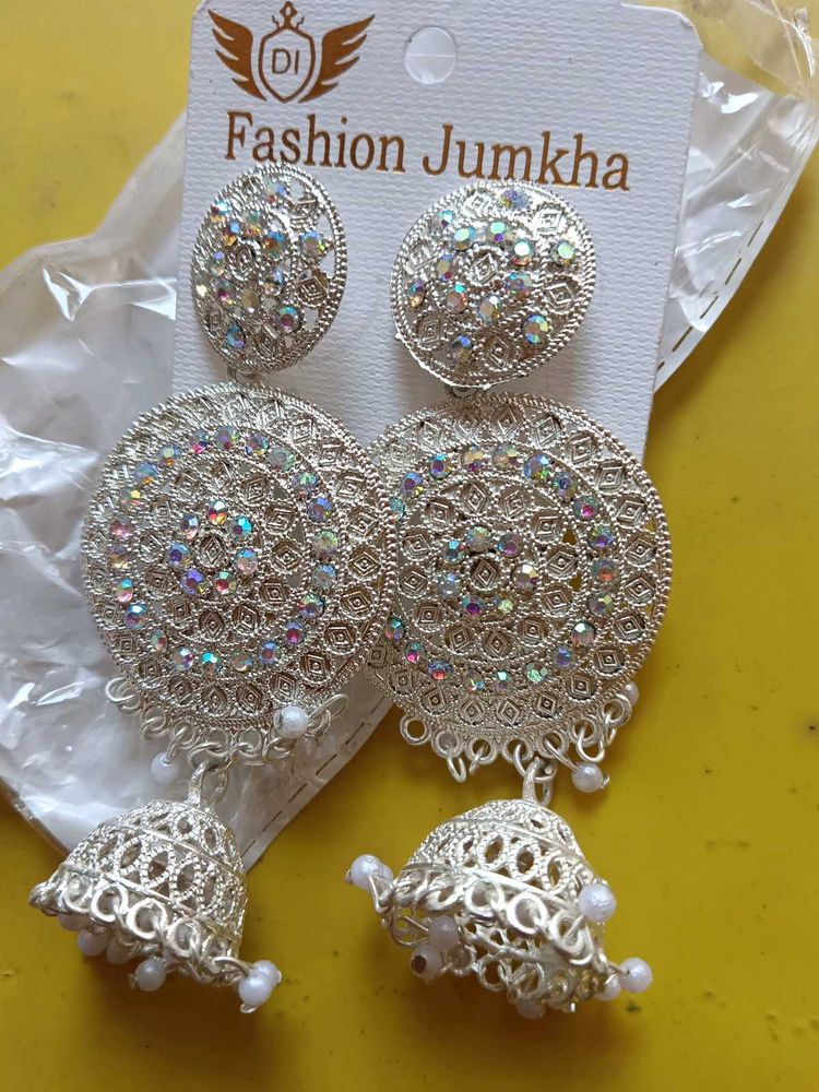 2 Set Of Silver Jhumka