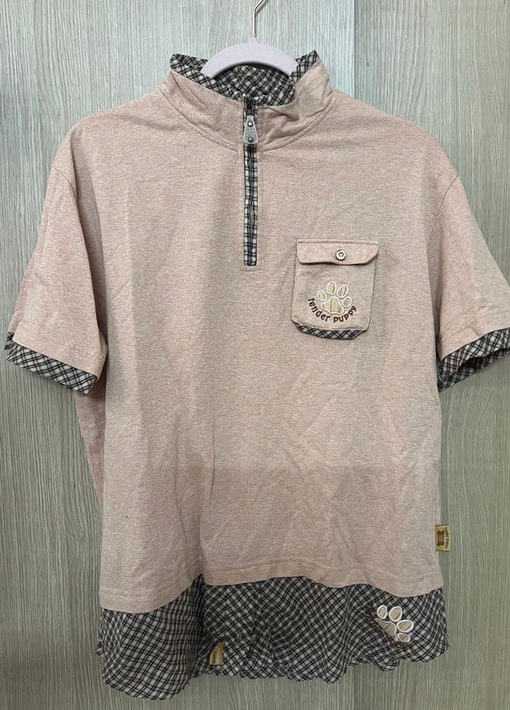 Beige Layered Puppy Tee